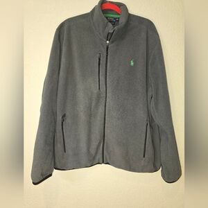 Polo Ralph Lauren Performance Navy  Label Full Zip Gray Fleece Jacket Mens Xxl